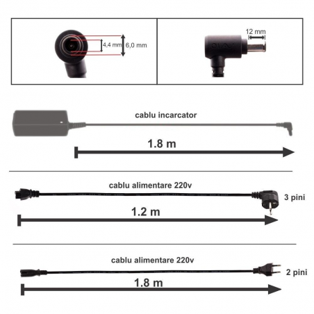 Incarcator pentru laptop Sony Vaio 19.5V 7.7A 150W conector 6.0x4.4mm