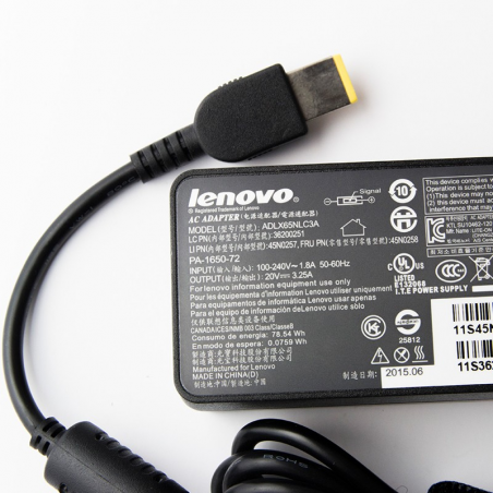 Incarcator pentru laptop Lenovo Essential G410 20V 3.25A 65W mufa dreptunghiulara galbena