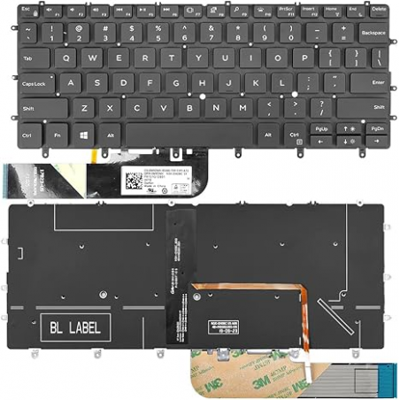 Tastatura laptop iluminata DELL XPS 13 9370 9380 7390 9305 P82G 03CM18 343NN NSK-EN0BC NSK-EN0BW